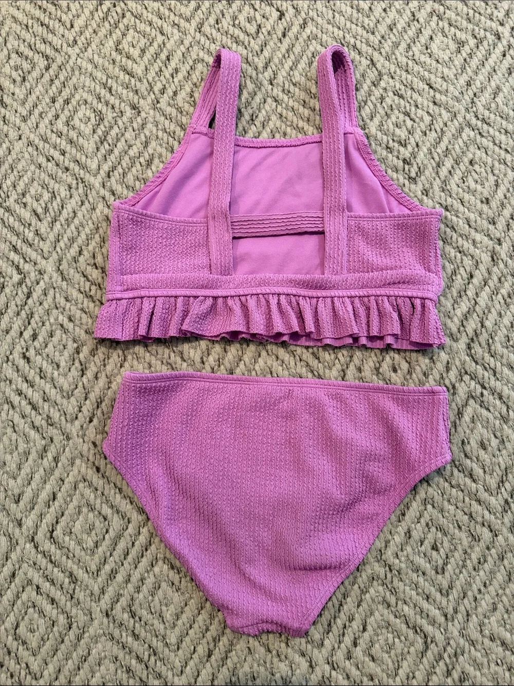 Girls' Purple Ruffle Two-Piece Swim Bikini
